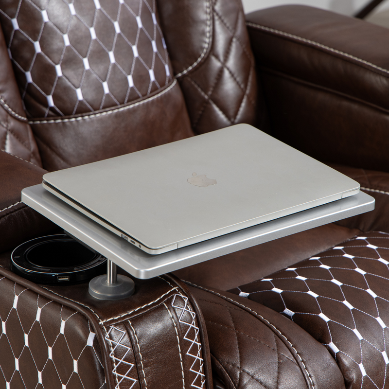 AstroLounge Zero Gravity Chair with Smart Control, 2 Cup Holder, 2 Storage with Cover, with Phone and Laptop Holder, Faux Leather - Brown.