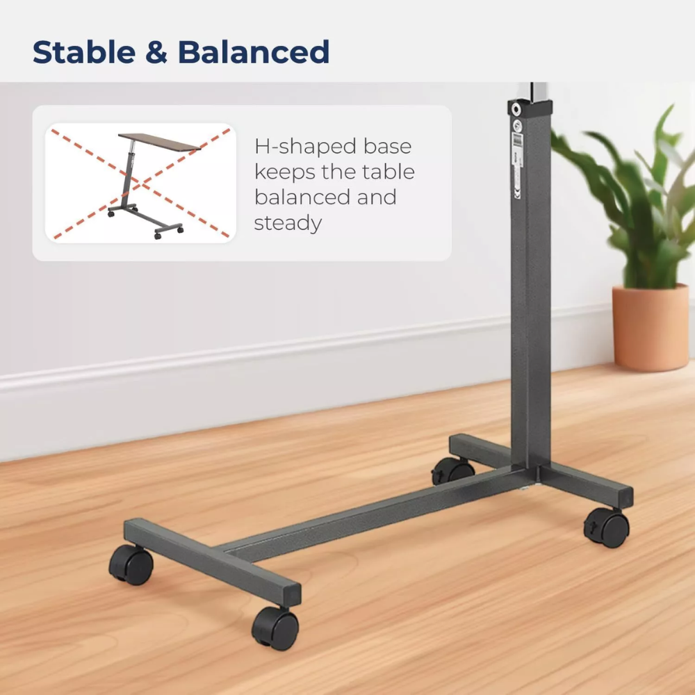 Over The Bed Side Table Wheels Hospital Overbed Rolling Tray Adjustable Bedside