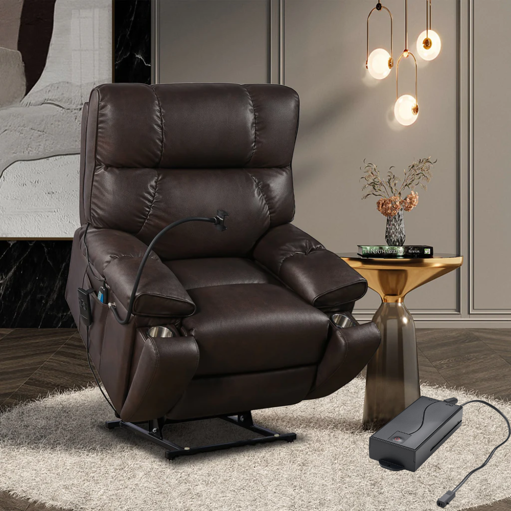 CozyRead Lay Flat Lift Chair, WIth Back Up Battery Brown ‪(FREE 2 Years Warranty)