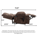 Bulkyriser 2.0 Lay Flat Lift Chair, 25.6 Inch Wide Seat 73.2 Inch Length, Dual Motors, Brown (FREE 2 YEARS WARRANTY)