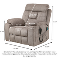 Castle 2.0 Lay flat Lift Chair, 26 Inch Wide Seat 71.5 Inch Length, Dual Motors, With Back Up Battery Light Brown ‪(FREE 2 Years Warranty)
