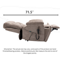 Castle 2.0 Lay flat Lift Chair, 26 Inch Wide Seat 71.5 Inch Length, Dual Motors, With Back Up Battery Light Brown ‪(FREE 2 Years Warranty)