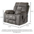 Castle 2.0 Lay flat Lift Chair, 26 Inch Wide Seat 71.5  Inch Length, With Back Up Battery, Dark Gray ‪(FREE 2 Years Warranty)