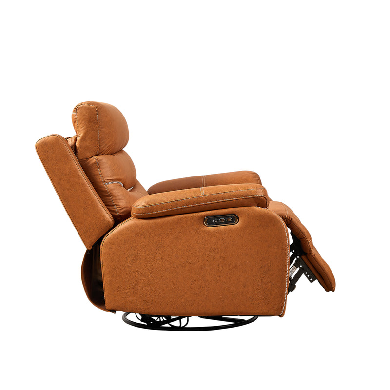 ComfortPivot Swivel Rocking Recliner, Power Headrest - Fuegan Orange (FREE Eye Massager)