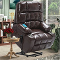 BulkyRiser Lift Chair for Big, 25 Inch Wide Seat with Back Up Battery, with Cup Holder,  Brown (FREE CPS 2 years insurance)