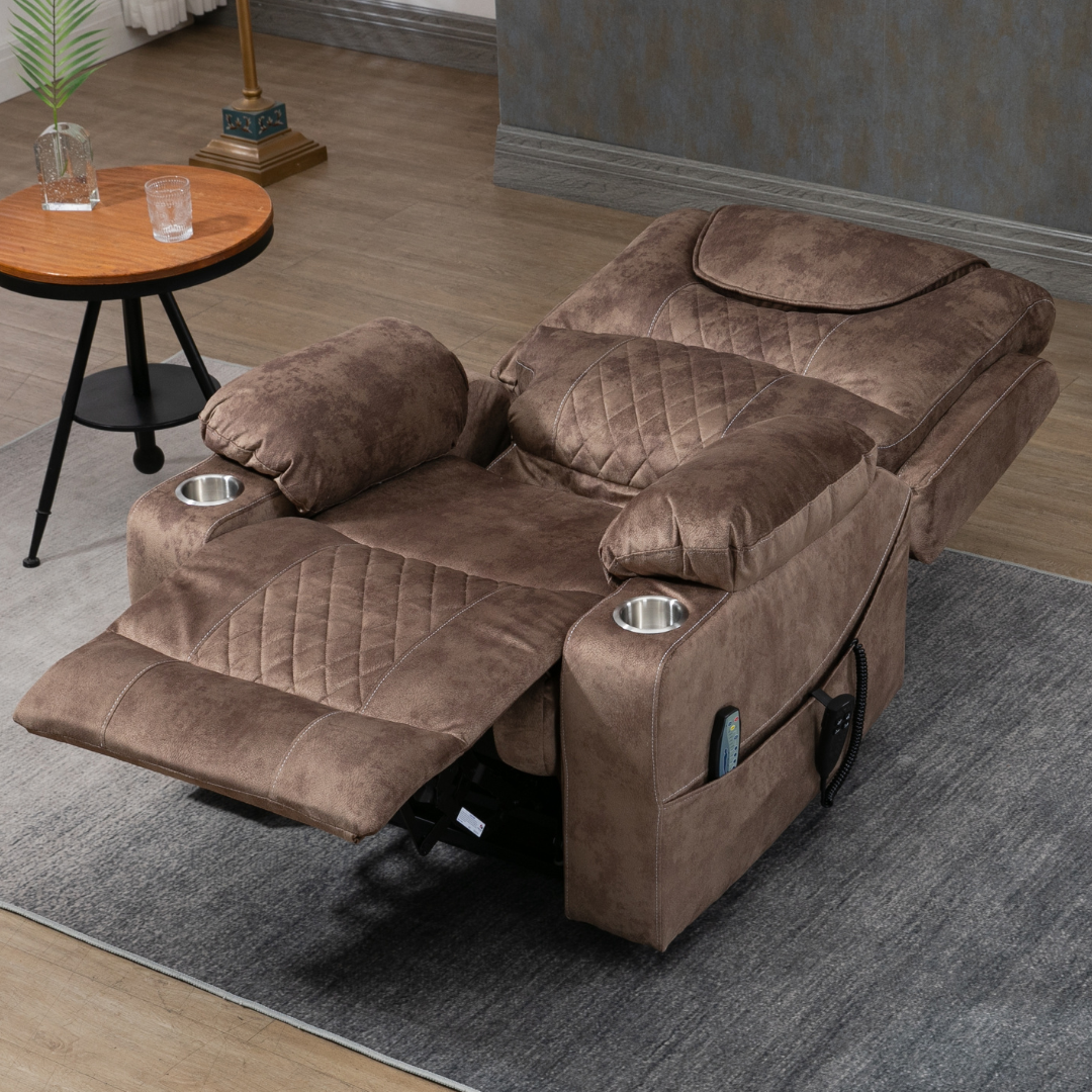SleepingTitan Origin Lay Flat Lift Chair, 25.1 Inch Wide Seat 74.2 Inch Length, With Battery Back Up, Brown ‪(FREE 2 Years Warranty).