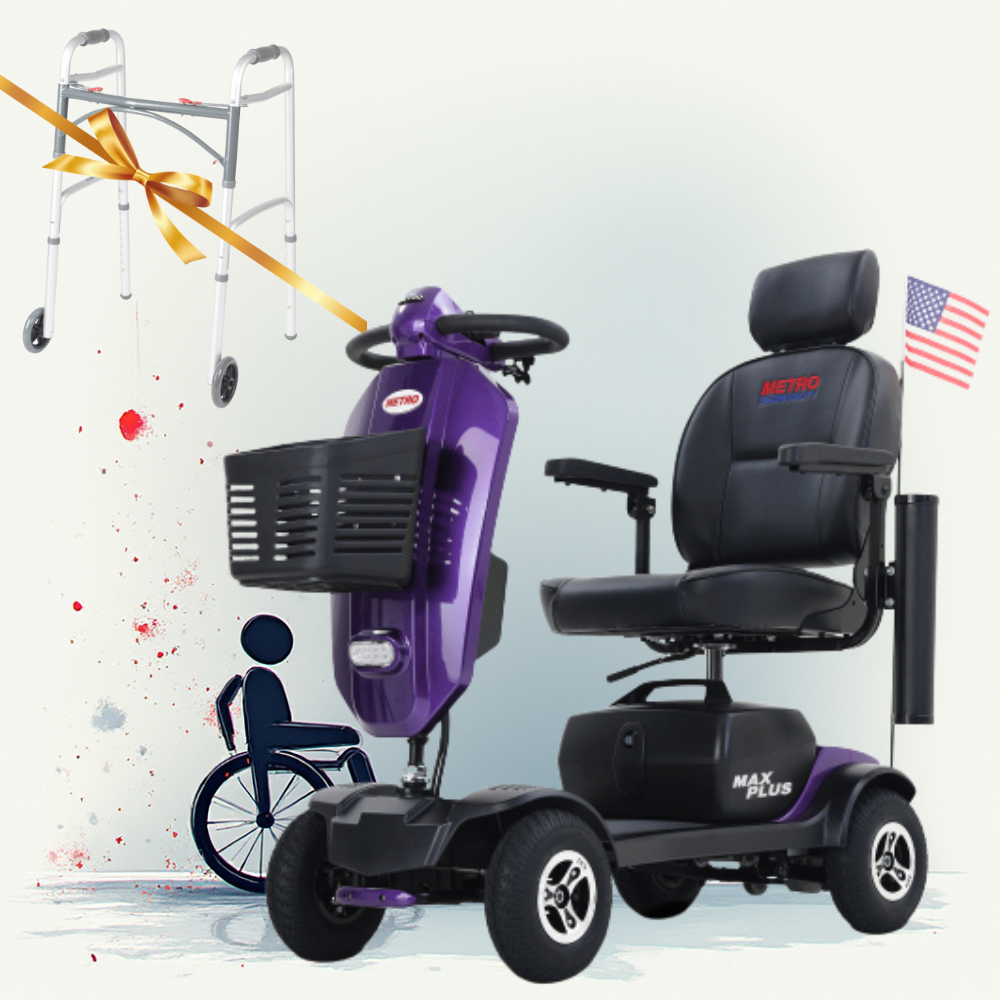 Metro Mobility Max Plus 4-Wheel Mobility Scooter, 300 Lbs, 16 Miles