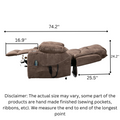 SleepingTitan Origin Lay Flat Lift Chair, 25.1 Inch Wide Seat 74.2 Inch Length, Dual Motors, Brown (FREE 2 Years Warranty)