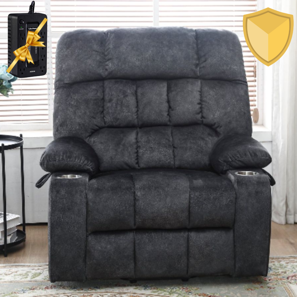 BulkyRiser Lift Chair, 25 Inch Extra Wide Seat, Back Up Battery, Grey