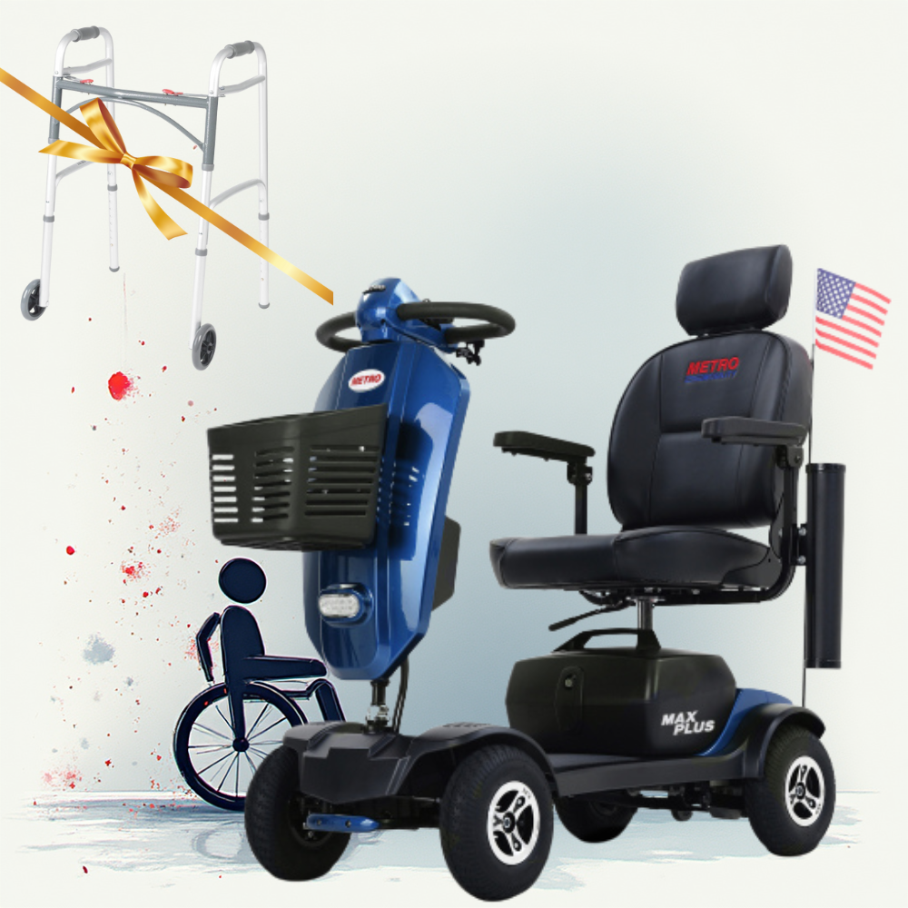 Metro Mobility Max Plus 4-Wheel Mobility Scooter, 300 Lbs, 16 Miles
