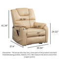 SleepingTitan Lift Chair, Extra Wide with Dual Motor, 180° Lay Flat Recliner, With Back Up Battery, Beige ‪(FREE 2 Years Warranty)