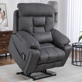 LuxQuad Lay Flat Lift Chair, 25.5 Inch Wide Seat, The First 4 Motors Lift Chair, Grey (FREE 2 Years Warranty)