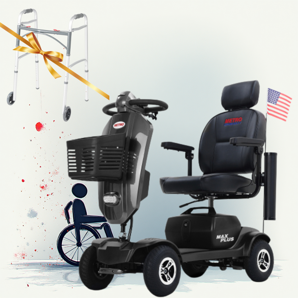 Metro Mobility Max Plus 4-Wheel Mobility Scooter, 300 Lbs, 16 Miles