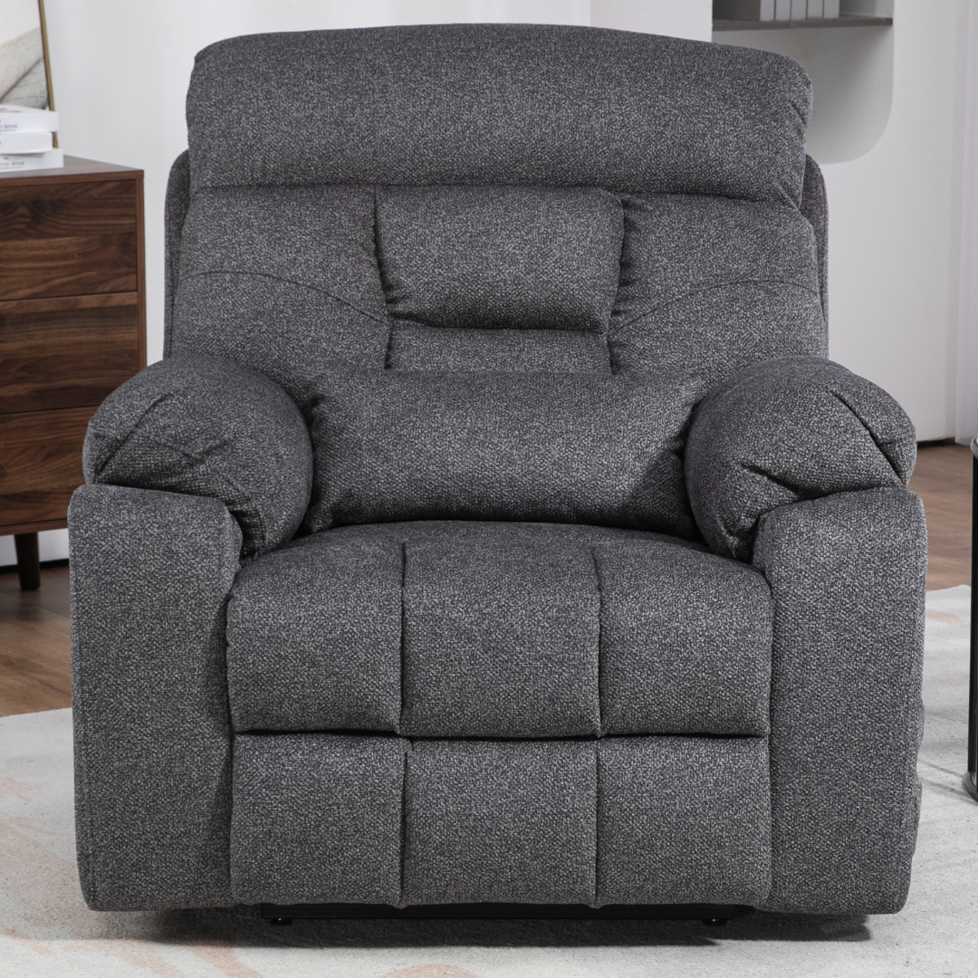 LuxQuad Lay Flat Lift Chair, The First 4 Motors Oversized Lift Chair, Grey