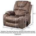 SleepingTitan Origin Lay Flat Lift Chair, 25.1 Inch Wide Seat 74.2 Inch Length, Dual Motors, Brown (FREE 2 Years Warranty)