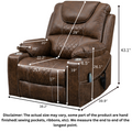 SleepingTitan Origin Lay Flat Lift Chair, 25.1 Inch Wide Seat 74.2 Inch Length, Dual Motors, Faux Leather Brown (FREE 2 Years Warranty)