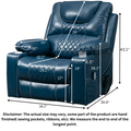 SleepingTitan Origin Lay Flat Lift Chair, 25.1 Inch Wide Seat 74.2 Inch Length, Dual Motors, Faux Leather Blue (FREE CPS Warranty)