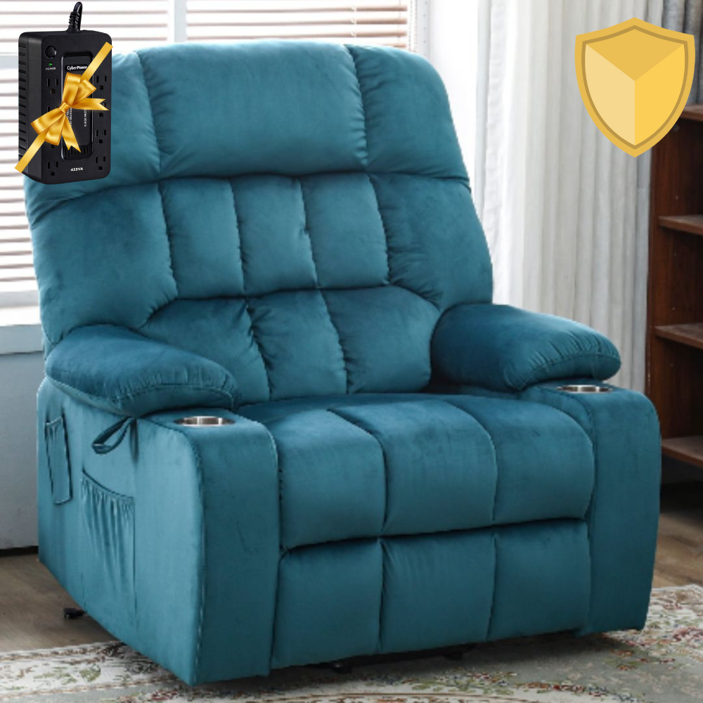 BulkyRiser Lift Chair, 25 Inch Extra Wide Seat with Back Up Battery,Teal