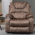 SleepingTitan Origin Lay Flat Lift Chair, 25.1 Inch Wide Seat 74.2 Inch Length, Dual Motors, Brown (FREE 2 Years Warranty)