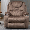 SleepingTitan Origin Lay Flat Lift Chair, 25.1 Inch Wide Seat 74.2 Inch Length, Dual Motors, Brown (FREE CPS Warranty)