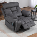LuxQuad Lay Flat Lift Chair, 25.5 Inch Wide Seat, The First 4 Motors Lift Chair, Grey (FREE 2 Years Warranty)