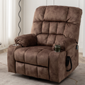 Bulkyriser 2.0 Lay Flat Lift Chair, 25.6 Inch Wide Seat 73.2 Inch Length, Dual Motors, Brown (FREE 2 YEARS WARRANTY)