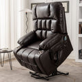Bulkyriser 2.0 Lay Flat Lift Chair, 25.6 Inch Wide Seat 73.2 Inch Length, With Back Up Battery, Dark Brown (FREE 2 YEARS WARRANTY)