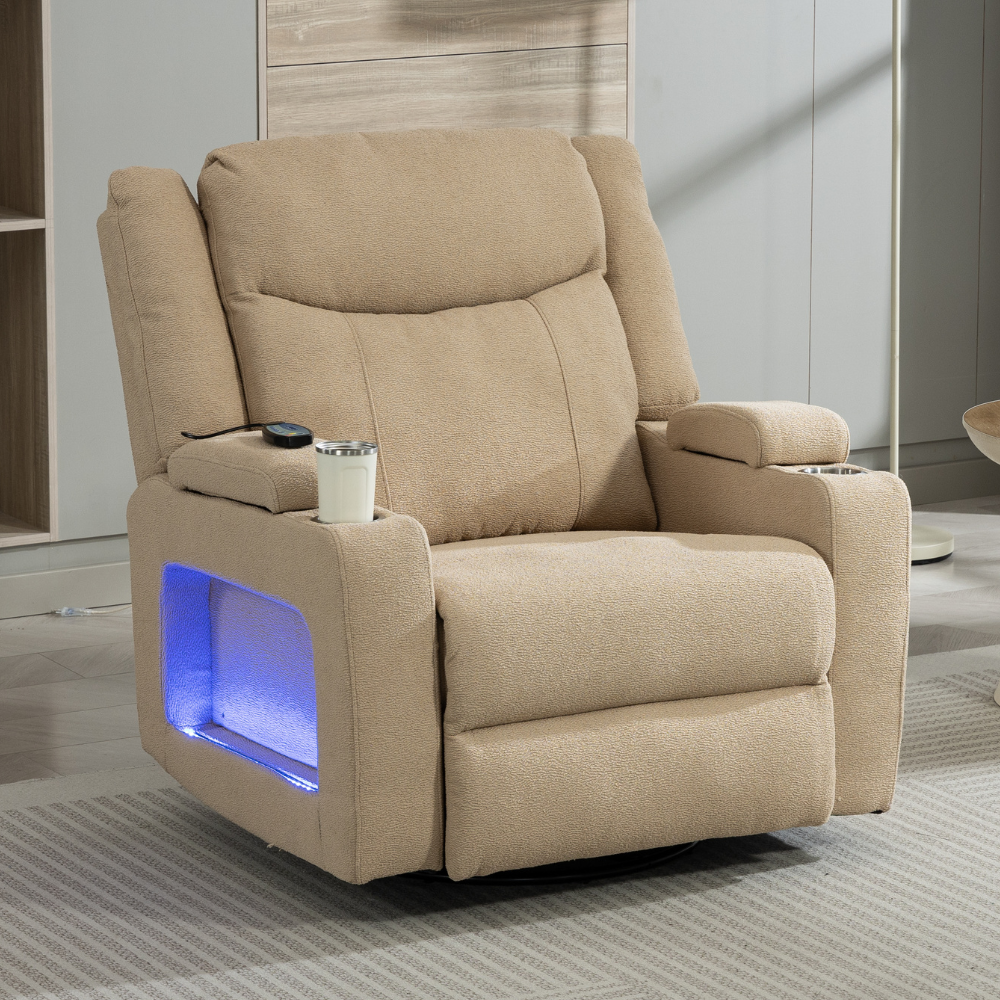 Luna Swivel Rocker - Power Recliner with Heat & Massage