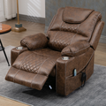 SleepingTitan Origin Lay Flat Lift Chair, 25.1 Inch Wide Seat 74.2 Inch Length, Dual Motors, Faux Leather Brown (FREE 2 Years Warranty)