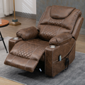SleepingTitan Origin Lay Flat Lift Chair, 25.1 Inch Wide Seat 74.2 Inch Length, Dual Motors, Faux Leather Brown (FREE CPS Warranty)