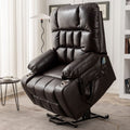 Bulkyriser 2.0 Lay flat Lift Chair, 25.6 Inch Wide Seat 73.2 Inch Length, Dual Motors, Dark Brown (FREE CPS WARRANTY)