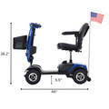 Metro Mobility 4-Wheel Mobility Scooter, Pneumatic Tires, Easy Charge and Automatic Braking System - Blue (FREE Seat Cushion with Strap)