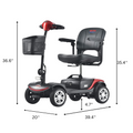 Metro Mobility 4-Wheel Mobility Scooter, Flat Free Tires, and Automatic Braking System - Red (Free 2 Years Warranty)