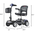 Metro Mobility 4-Wheel Mobility Scooter, Flat Free Tires, and Automatic Braking System - Blue (Free 2 Years Warranty)