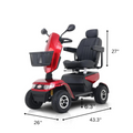 Metro Mobility 4 Wheel Heavy Duty Powered Mobility Scooters for Seniors - 400 lbs Capacity Motorized Scooter for Adults, Travel - Adapts to All Terrains with Exceptional Leg Room(FREE 2 Years Warranty)