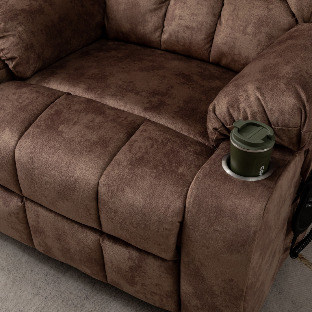 Bulkyriser full recline brown chair