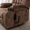 Bulkyriser 2.0 Lay Flat Lift Chair, 25.6 Inch Wide Seat 73.2 Inch Length, Dual Motors, Brown (FREE 2 YEARS WARRANTY)