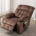Bulkyriser 2.0 Lay Flat Lift Chair, 25.6 Inch Wide Seat 73.2 Inch Length, Dual Motors, Brown (FREE 2 YEARS WARRANTY)