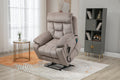 Castle 2.0 Lay flat Lift Chair, 26 Inch Wide Seat 71.5 Inch Length, Dual Motors, With Back Up Battery Light Brown ‪(FREE 2 Years Warranty)