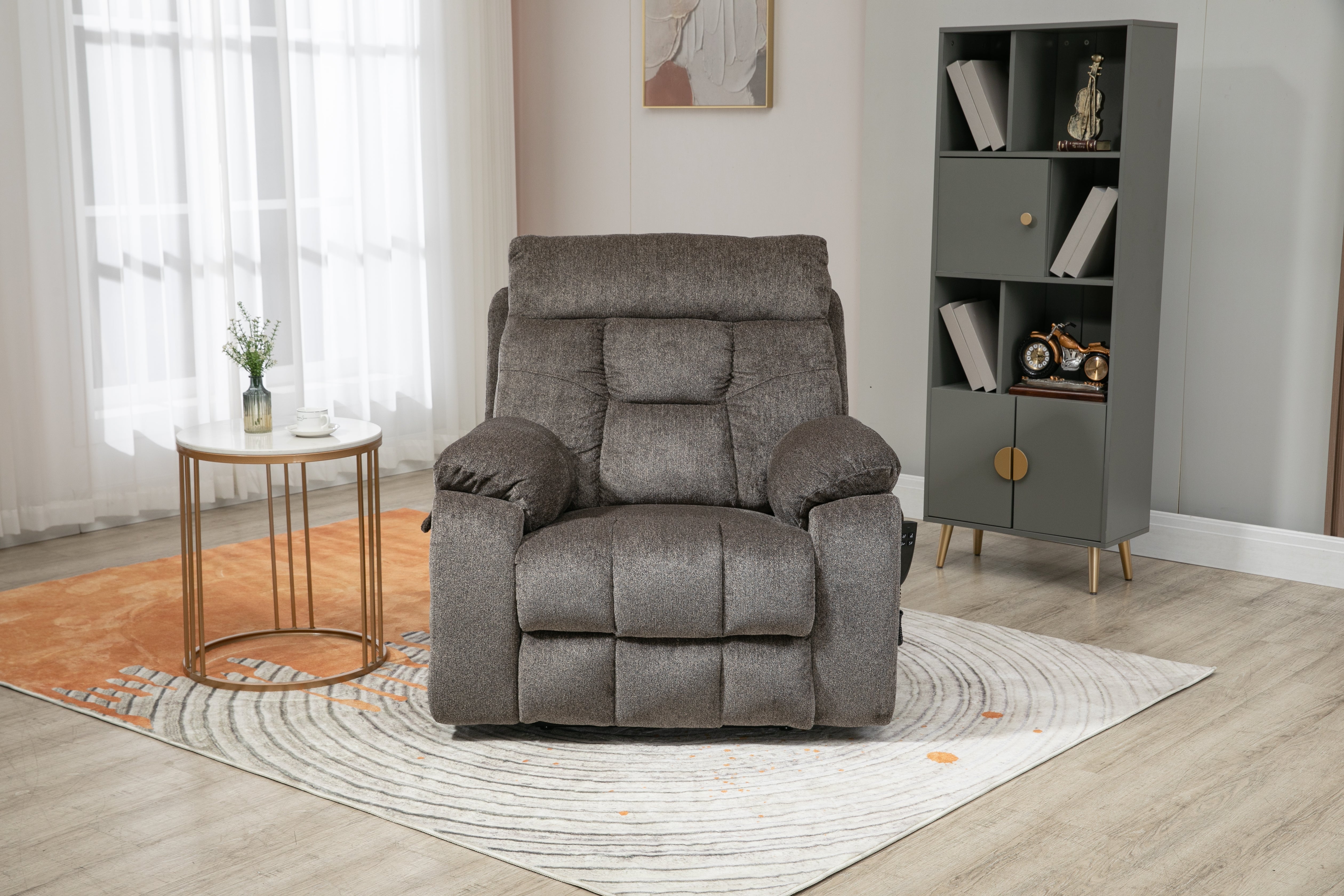 Castle 2.0 Lay flat Lift Chair, 26 Inch Extra Wide Seat, Dark Gray