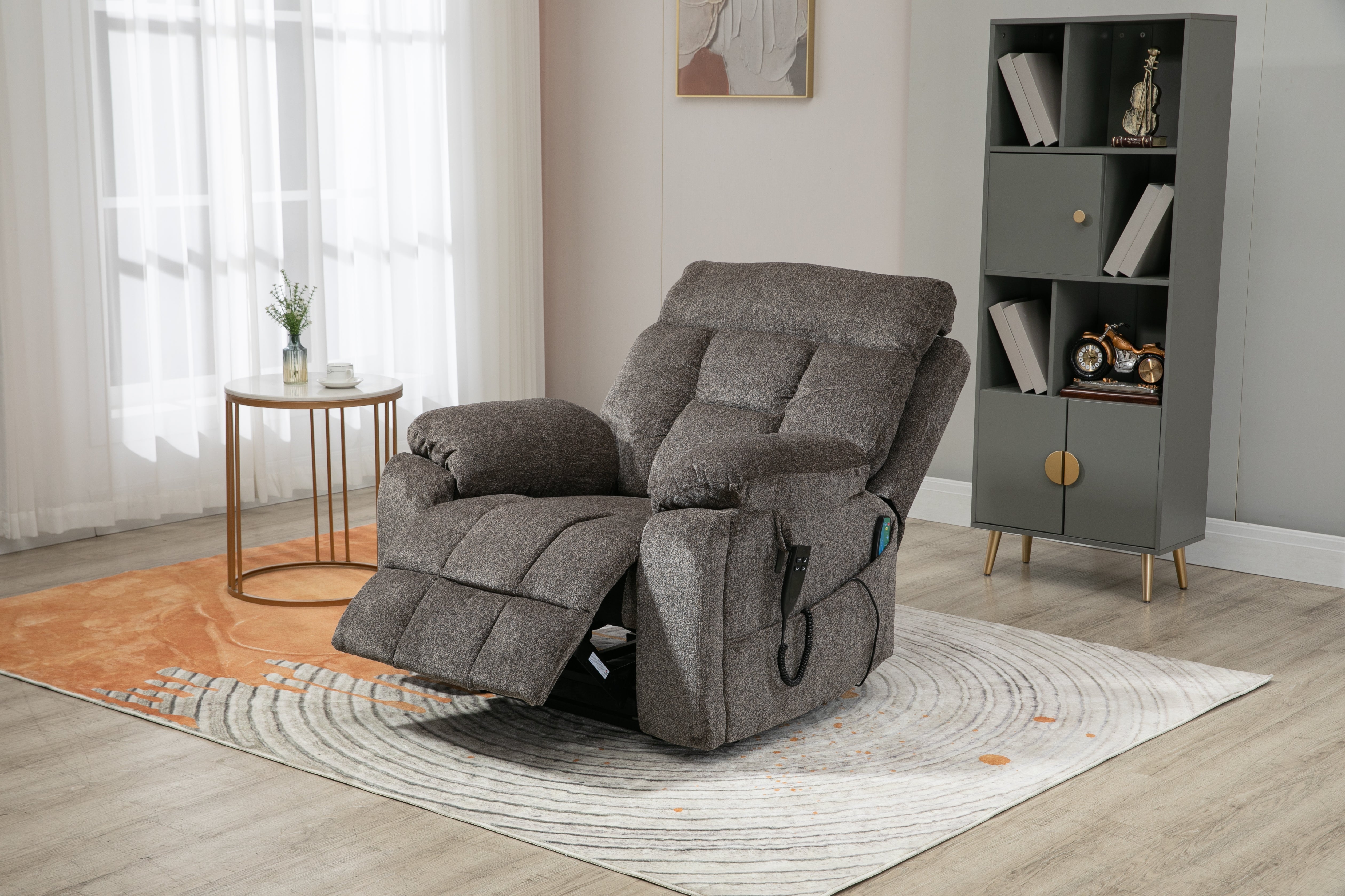 Castle 2.0 Lay flat Lift Chair, 26 Inch Extra Wide Seat, Back Up Battery, Dark Gray