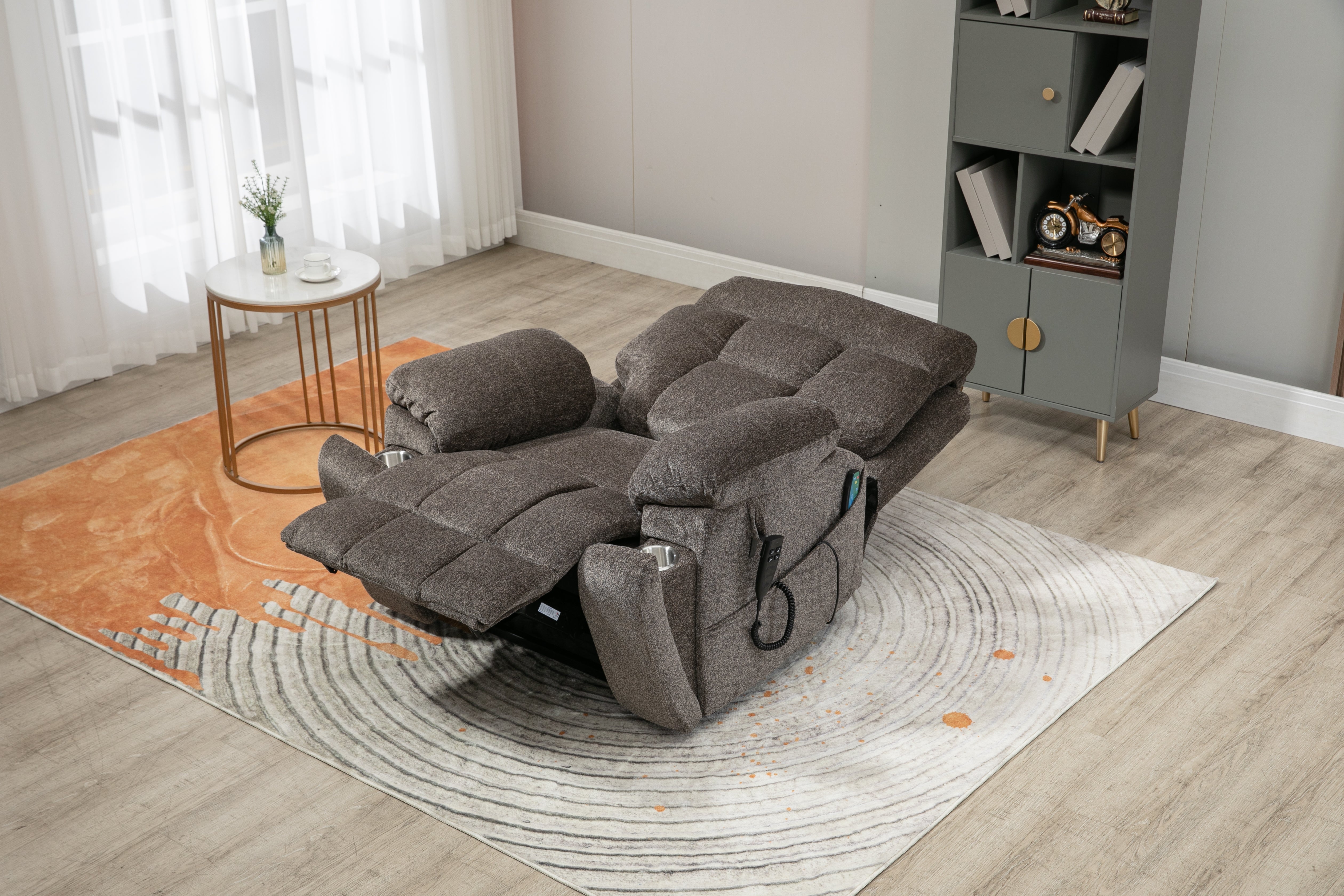 Castle 2.0 Lay flat Lift Chair, 26 Inch Extra Wide Seat, Dark Gray