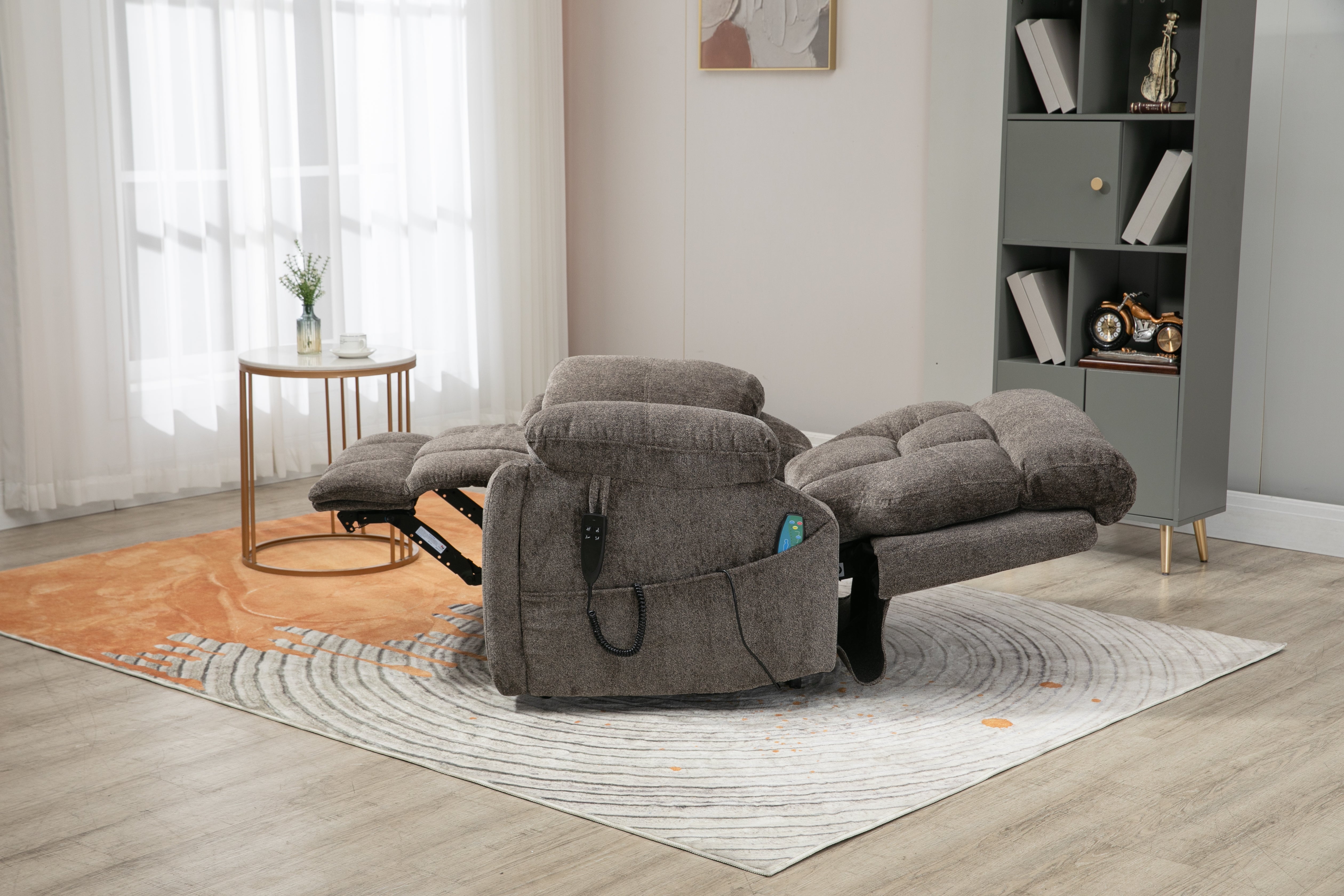Castle 2.0 Lay flat Lift Chair, 26 Inch Extra Wide Seat, Back Up Battery, Dark Gray