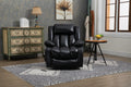 CozyHaven Lay Flat Lift Chair Dual Motor Infinite Position 8-Point Vibration Massage and Lumbar Heating Genuine Leather  Antique Black (FREE 2 Years Warranty)