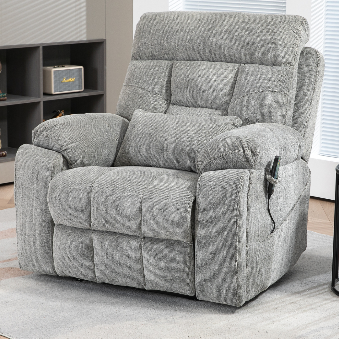 Castle 2.0 Lay flat Lift Chair, 26 Inch Extra Wide Seat, Gray