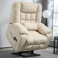 LuxQuad Lay Flat Lift Chair, 25.5 Inch Wide Seat, The First 4 Motors Lift Chair, Cream (FREE 2 Years Warranty).