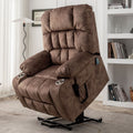 Bulkyriser 2.0 Lay Flat Lift Chair, 25.6 Inch Wide Seat 73.2 Inch Length, Dual Motors, Brown (FREE 2 YEARS WARRANTY)