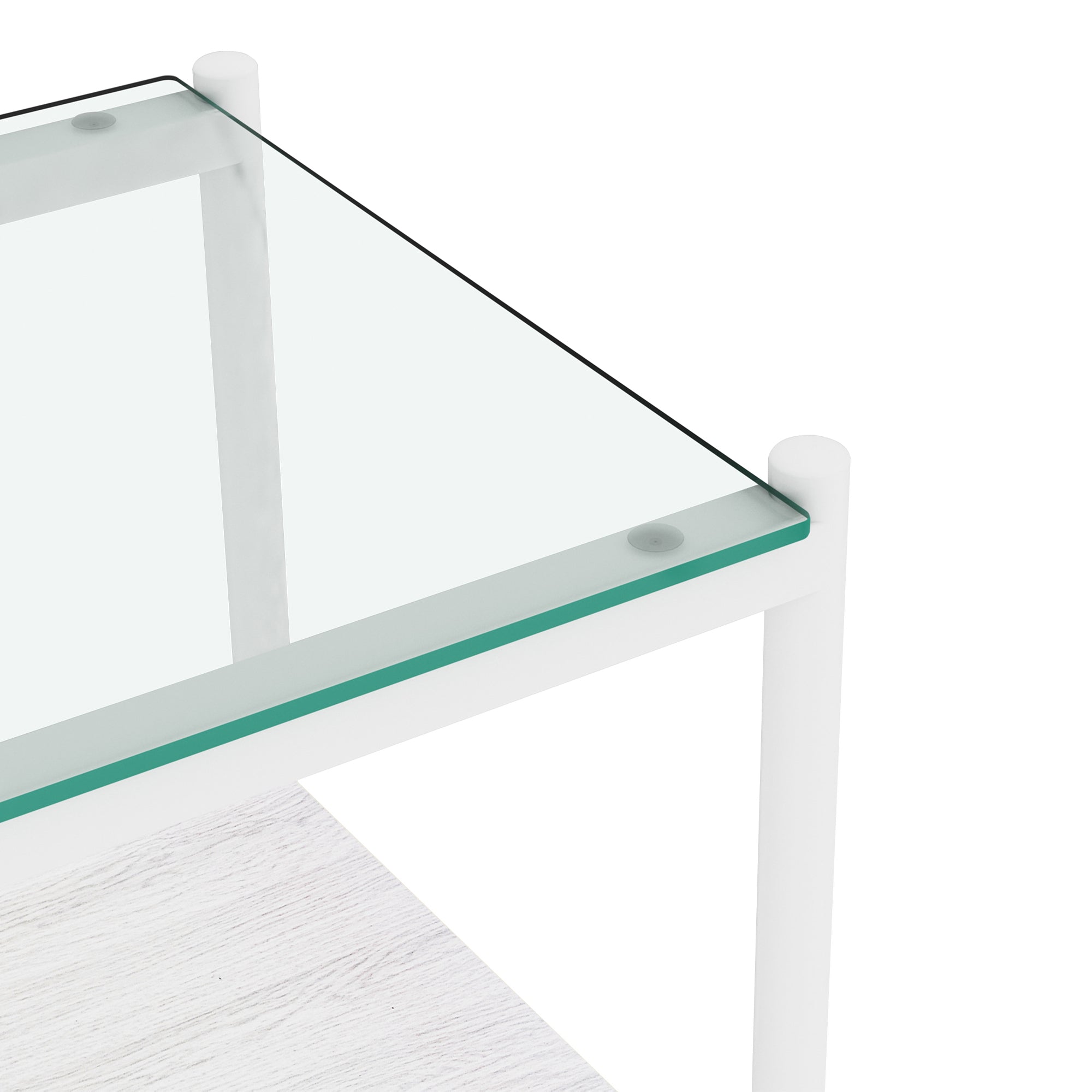 Set of 2 Rectangle End Table, Tempered Glass.