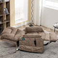 SleepingTitan Lift Chair For Elderly, Extra Wide with Dual Motor, 180° Lay Flat Recliner, Heat and Massage, Brown ‪(FREE 2 Years CPS Warranty)