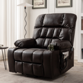 Bulkyriser 2.0 Lay Flat Lift Chair, 25.6 Inch Wide Seat 73.2 Inch Length, With Back Up Battery, Dark Brown (FREE 2 YEARS WARRANTY)
